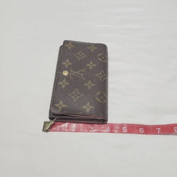 Louis Vuitton Brown Monogram Wallet Vintage Leather Zippered Porte Tresor Bifold - Picture 12 of 14